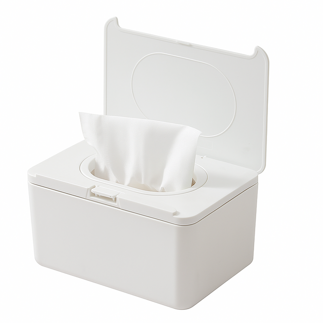 [무심] PUSH 물티슈 케이스 보관 디스펜서, 1개, 화이트