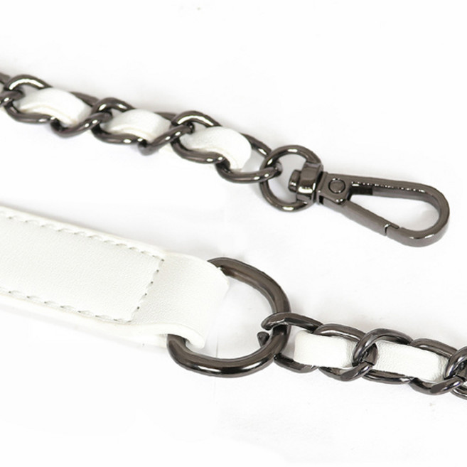 어깨 가죽 체인스트랩 가방스트랩 숄더 크로스 가방끈 리폼 100cm, 어깨가죽체인 스트랩(120cm), 크롬화이트, 크롬화이트