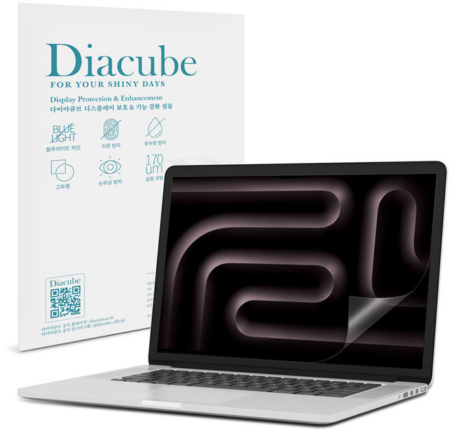 다이아큐브 맥북프로 M3 14(35.6cm) 2023 저반사 지문방지 블루라이트차단 보호필름, 1개