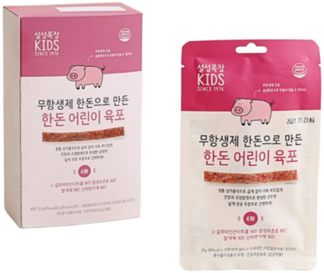 설성목장 무항생제 한돈으로 만든 한돈 어린이 육포, 125g, 1개