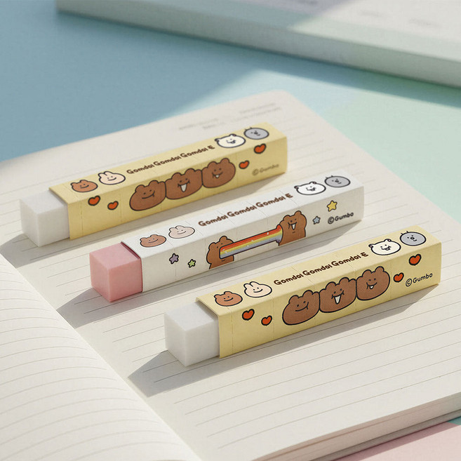 조선문방구 500 곰돌곰돌곰돌희 필통에 넣기 편한 슬림 지우개 정품 1개