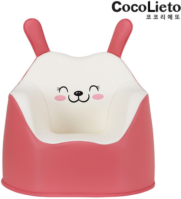 리에또 프리미엄 캐릭터 유아소파 1인용 아기 돌 생일선물 아기의자, 핑크빗