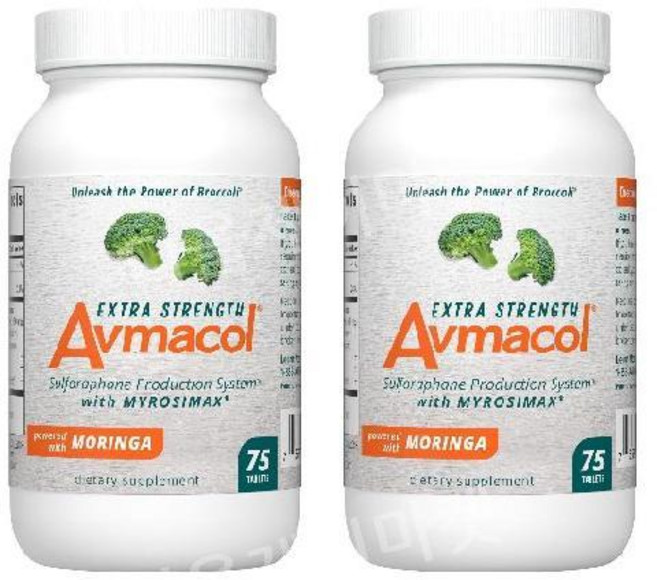 느린아이에 좋은 브로콜리 새싹 모링가 설포라판 항산화 아브마콜 모링가 효능 항염 영양제 75정 x 2병, 2개