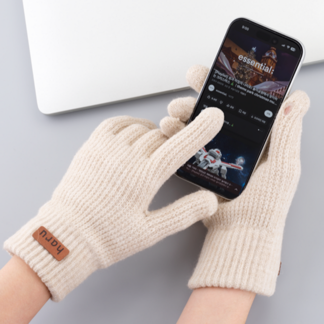 조온하루 겨울장갑 여성 니트 스마트폰 터치