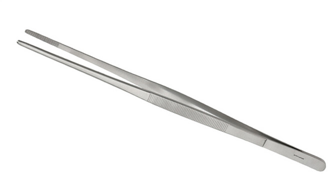 드레싱 핀셋 30cm 직선형 의료용 요리용, 1개
