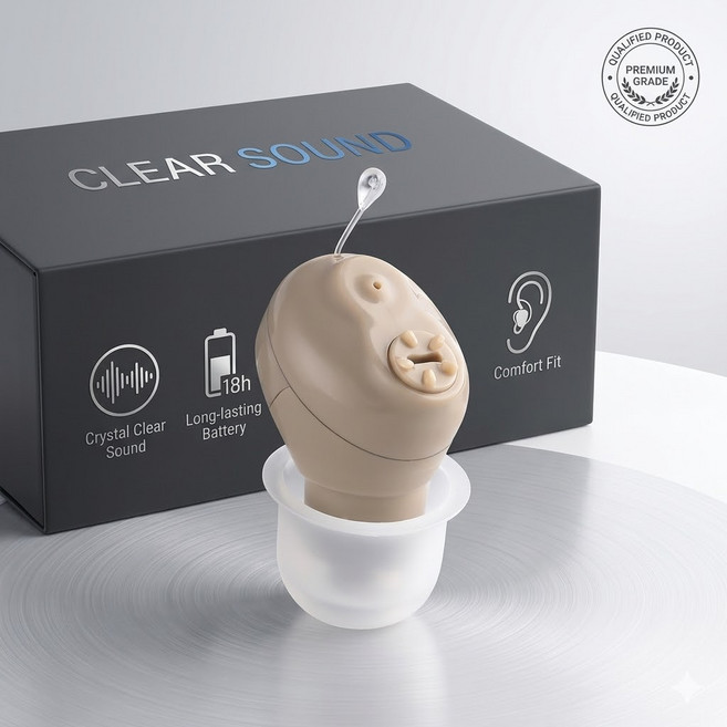 [한정수량 특가] 2026년형 리뉴얼 전 창고 대개방! 초소형 베터리식 소리증폭기 한쪽, 1개, 누드 색상 소리증폭기