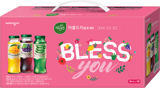 자연은 아름드리 음료세트, 180ml, 12개
