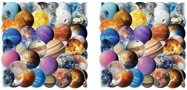 행성 우주 리무버블 방수 스티커 49매 5cm, 2개, 혼합(S21134)