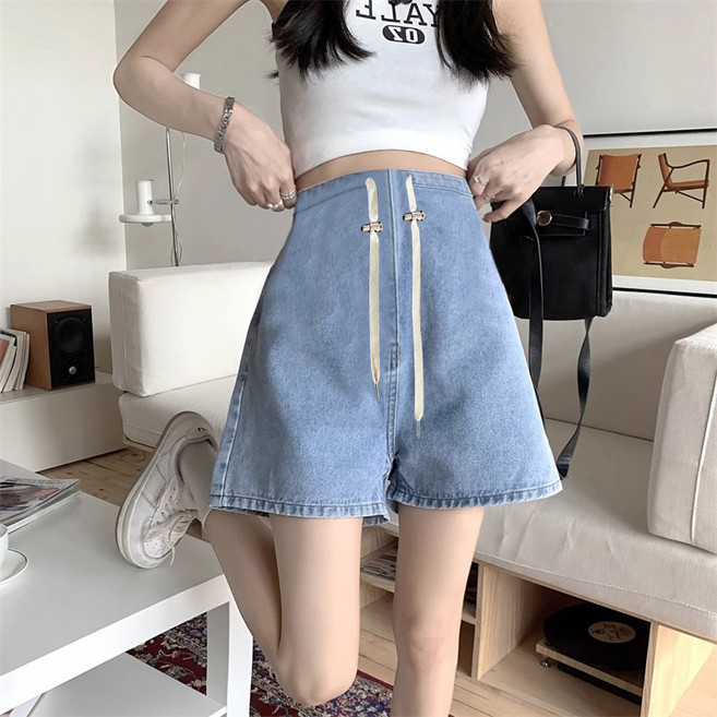 임산부 반바지 캐주얼 하이웨이스트 와이드 팬츠 루즈핏 여름 임부복 기질 임부 데님 반바지 JZZN