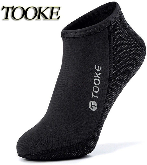 투케 3mm 핀삭스 오리발 슈즈 다이빙 수영 양말 네오프렌 프리다이빙 스쿠버다이빙 서핑, 블랙, 260