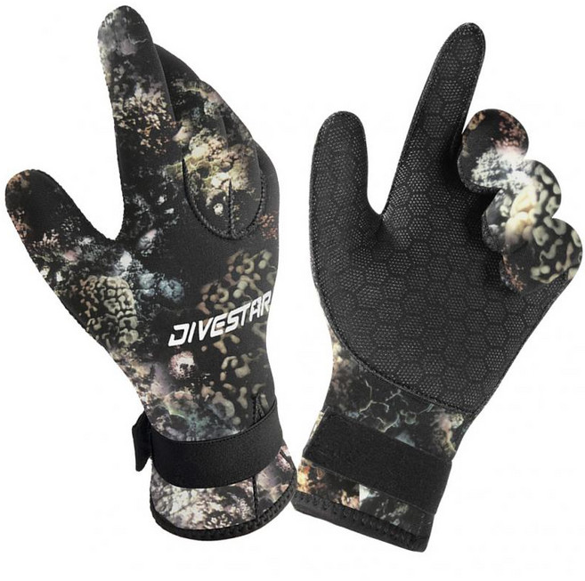 3mm/5mm다이빙 장갑 절단 방지 및 찌르기 방지 스포츠 장갑 야외 따뜻한 다이빙 미끄럼 방지 장갑 다이빙 장갑 남성 여성 보온 철인3종 미끄럼방지 내마모성 바다수영, 5mm위장 장갑