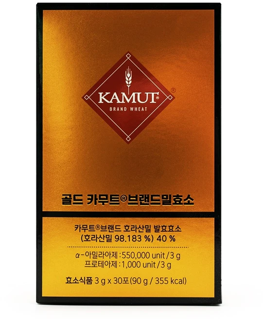 홈쇼핑 골드 카무트 가루 호라산밀 브랜드 밀 발효 효소 효소제 카므트 카무드 알파 아밀라아제 프로테아지 탄수화물 단백질 분해, 90g, 1박스 - 쿠팡