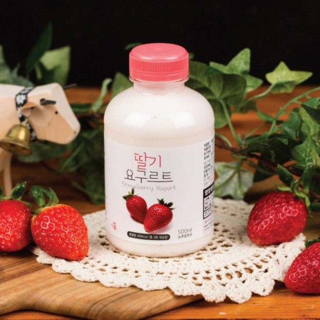 임실치즈마을 이플목장 딸기요구르트 500ml 5개 맛있는 요거트