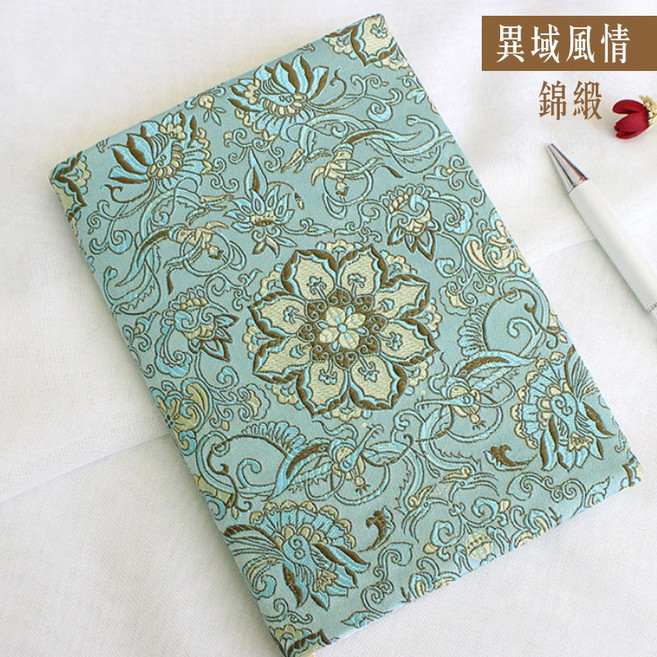RAYRAYGO 錢麗【手工布書衣】多款 燙金花布 可調節, 異域風情,A6(無卡槽), 1個