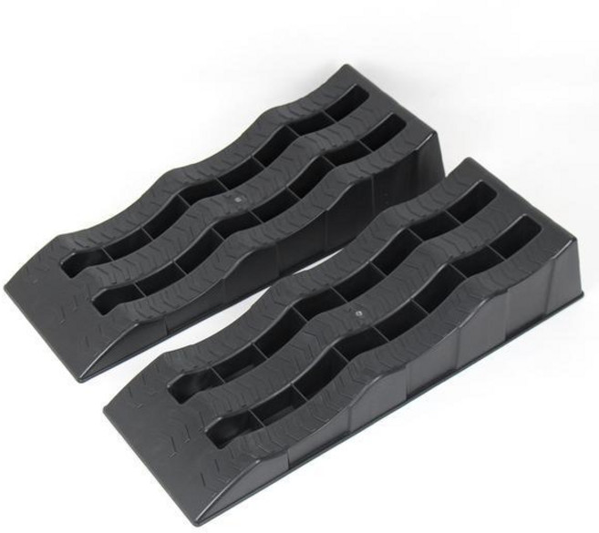 수평조절 카라반 캠핑카 레벨러 트레일러 자동차 차박 균형 지지대 고정블럭 1세트, 블랙, 1개