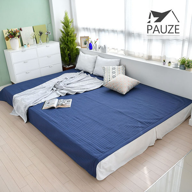 파우제 [파우제] 알러지케어 패밀리 침대 패드(Q+QK+K겸용) 패드, 그레이