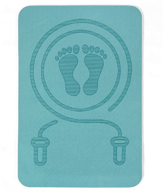 MUSI 跳繩墊 超慢跑墊 靜音加厚高彈減震 防滑防水健身墊 經典藍 60x40cm, 跳繩墊超慢跑墊-經典藍 現貨隔天發, 1個