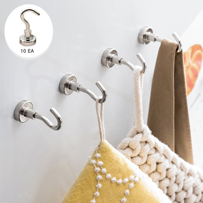 초강력 자석후크 16mm 현관문 냉장고 다용도 부착용 10p, 자석후크16mm