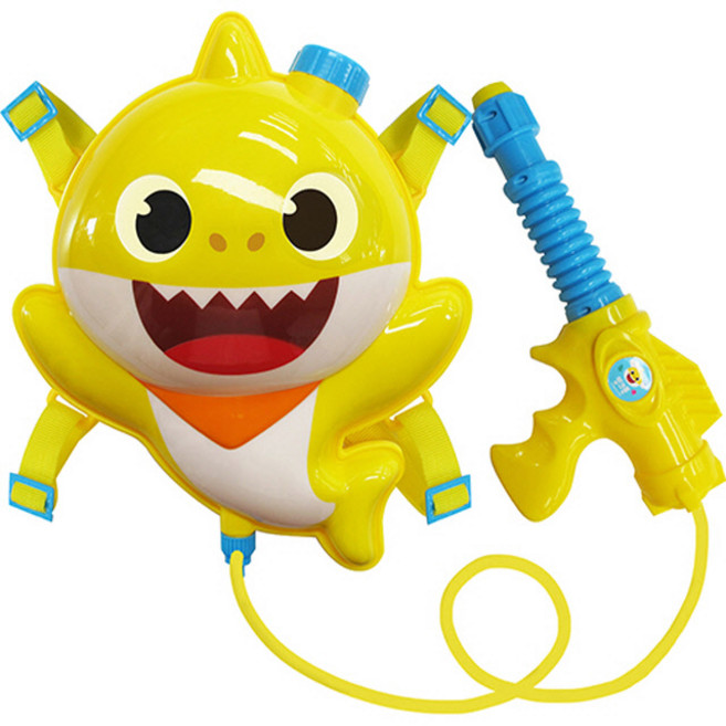 위니코니 디즈니 핑크퐁 로보카폴리 프린세스 유아 어린이 물총 배낭물총, 19. 핑크퐁 아기상어 배낭물총, 1개