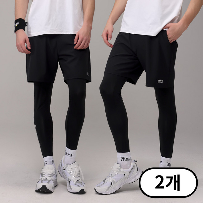 1+1 에버라스트 남자 반바지 레깅스 투인원 헬스