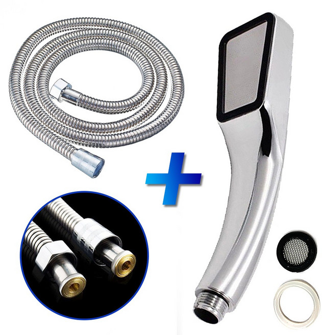 루꼬모 절수 고수압 샤워기헤드+2m호스 세트 욕실 화장실 고압 수압상승 레이저 샤워 샤워기 헤드, 1개