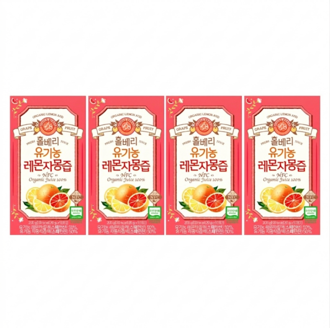 홀베리 유기농 레몬자몽즙 10포, 200g