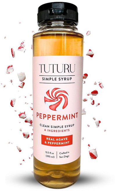 커피 & 칵테일용 바닐라 빈 아가베 심플 시럽 - 넥타로 단맛을 낸 빈이 주입된 13., Peppermint, 13.5 Fl Oz (Pack of 1), 1개, 395ml