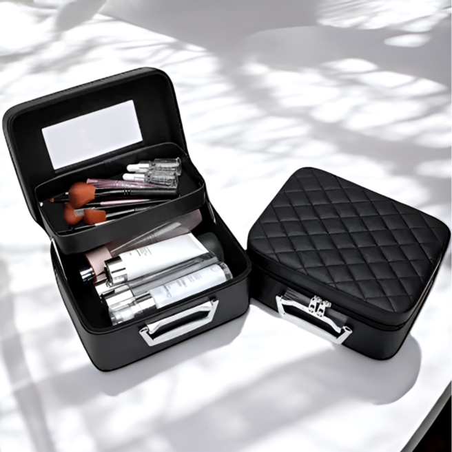 엣더홈 퀄팅 여행용 화장품 파우치 이너백 메이크업 대용량 수납