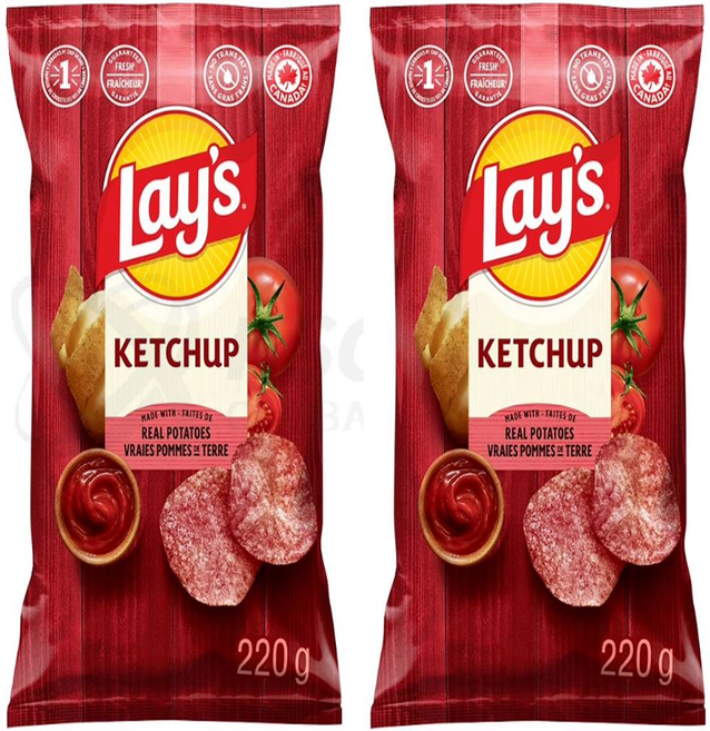 레이즈 케첩맛 감자칩 220g Ketchup 케찹 캐나다 스낵 대용량 패밀리사이즈, 2개