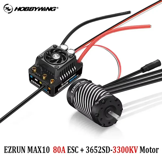 하비윙 EZRUN MAX10 G2 80A/140A 2-3S 방수 브러시리스 ESC & 3652/3665 SD G3 센서드 모터 (1/10 RC 자동, 05 80A ESC 3652 5400KV