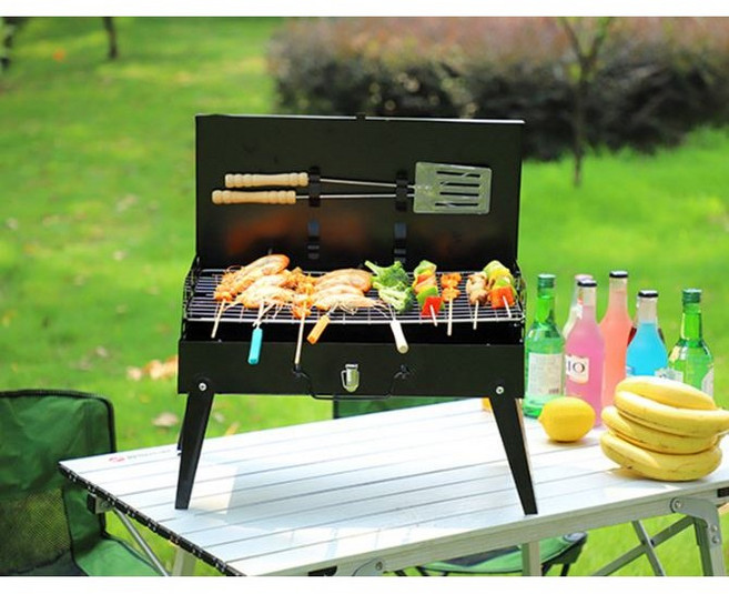 해피풍차 테이블 위에서 즐기는 감성 캠핑 접이식 화로대 꼬치구이 그릴, 1개