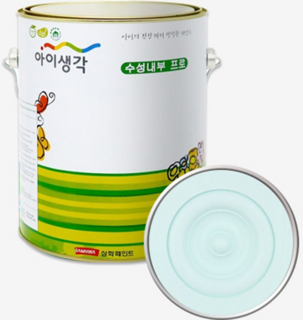아이생각 수성페인트 무광 4L, 민트블루, 1개
