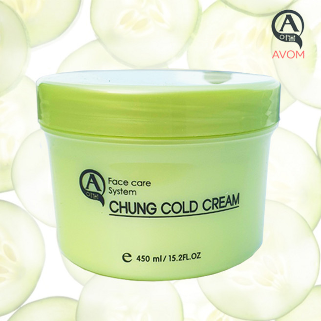 아봄(AVOM) 청 오이 콜드 마사지 크림 450ml 오리지널 (유사품에 주의) 대용량 업소용 아로마 마사지 로션, 5개