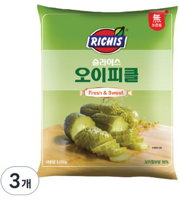 리치스 슬라이스 오이피클, 3kg, 3개