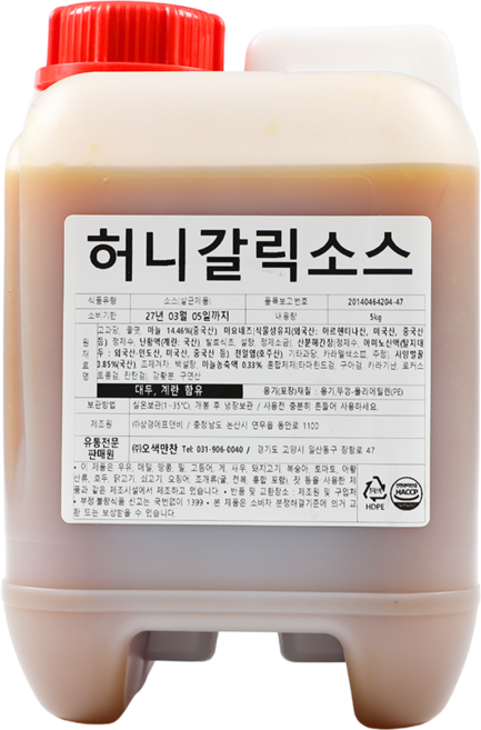 허니갈릭소스 마늘소스 치킨양념 대용량 업소용, 1개, 5kg