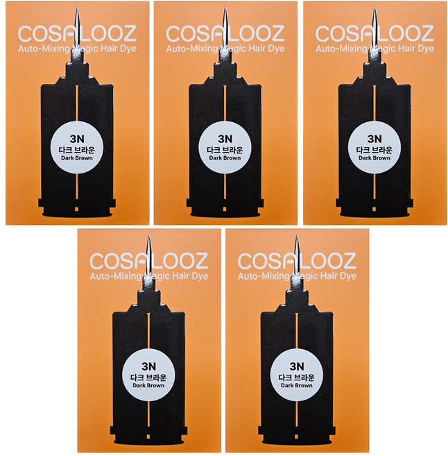 코살루즈 뿌리새치염색 오토믹싱 매직 염색제 1BOX, 다크브라운, 5개