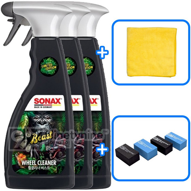 소낙스 휠클리너 비스트 정글 에디션-500ml 3개+타월&도어가드, 1개, 500ml