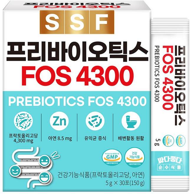 순수식품 프리바이오틱스 FOS4300 1박스(30포) 아연 프락토올리고당, 30개, 5g