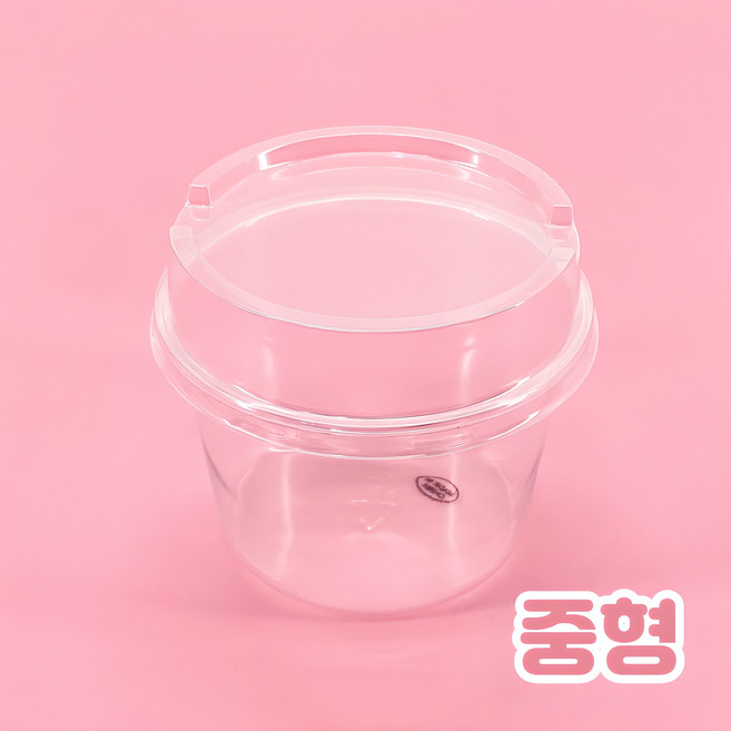 정담 원형 보틀케이크 용기 PET, 투명, 50개