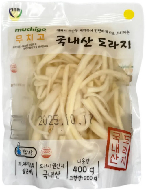 무치고 국내산 도라지 400g 1팩, 1개