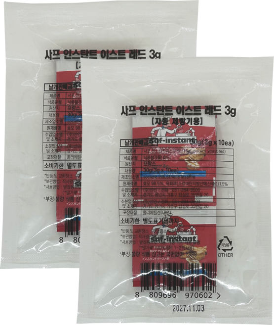 일회용 사프 인스탄트 이스트 레드 30g (3g x 10개), 3g, 20개