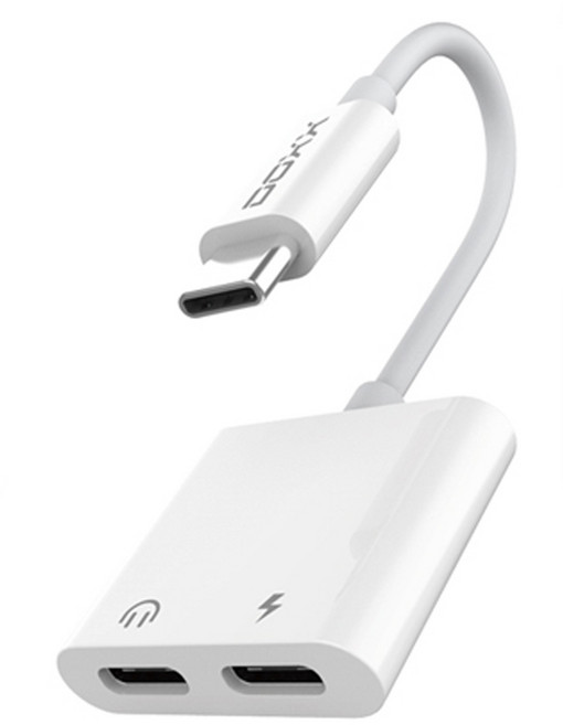 DOXX USB C타입 이어폰 동시 충전 PD 18W 듀얼 젠더 DX-GD200, 1개