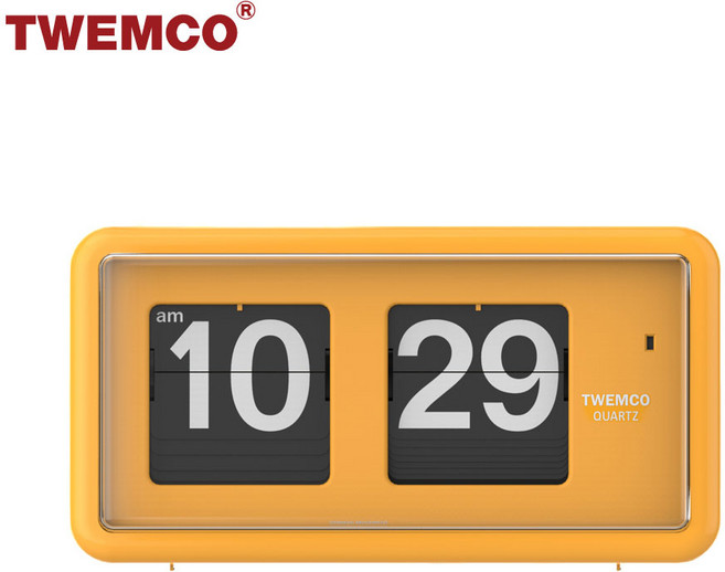 트웸코 QT-30 플립 탁상시계 벽시계 겸용, 옐로우