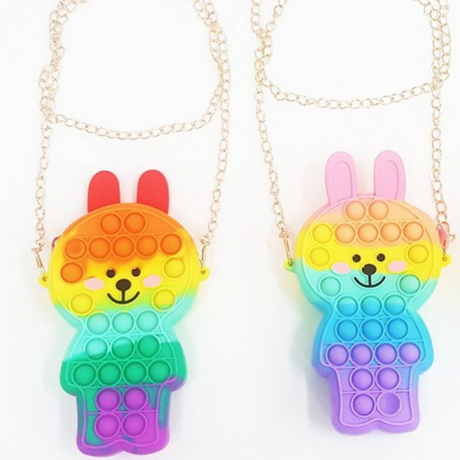 토끼 파우치 푸쉬팝 버블 토끼 가방 토끼 가방 푸쉬팝 초대형 파스텔 푸시팝 버블 초대형 팝잇, 1개