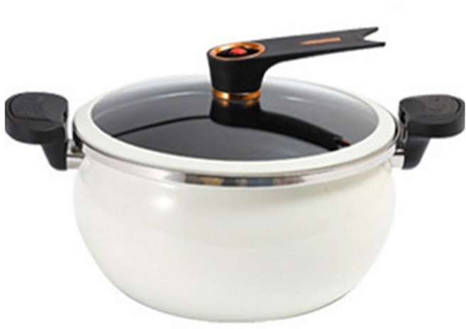 Tiger Pavilion 세라믹 법랑 주철 마이크로 압력솥, 1개, 화이트, 7L