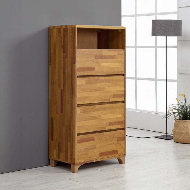 리스틴 오픈 서랍장 5단 600, 멀바우, 4개