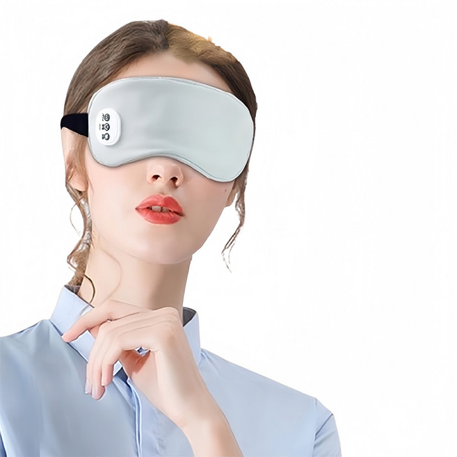 무선 눈마사지기 다용도 온열 얼음찜질 진동 마사지 수면용안대, gray, 안대