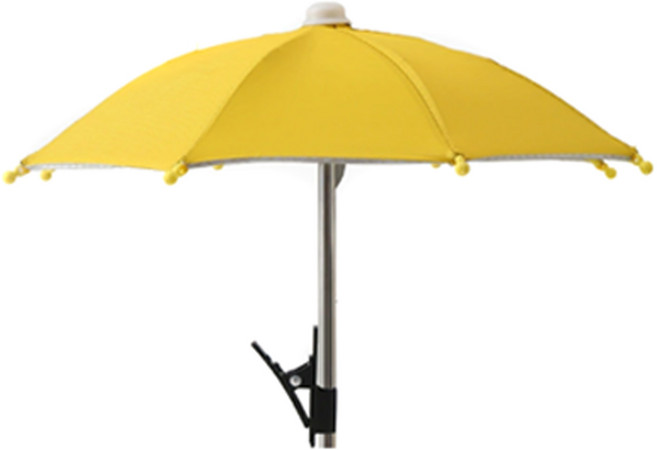 락모터스 오토바이 햇빛가리개 미니 우산 빗물 차단 방수 거치대, 1개, 옐로우