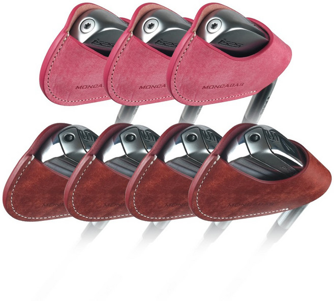 몽카바 프리미엄 가죽 자석 골프채 골프헤드커버 아이언커버 세트7개 A타입(남성용), 레드4개+핑크3개