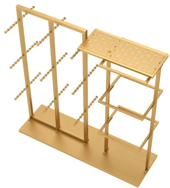 매장진열대 의류 전시 행거 매대 정리대 상품 진열, 1개, 골드A 길이130x너비40x높이135cm